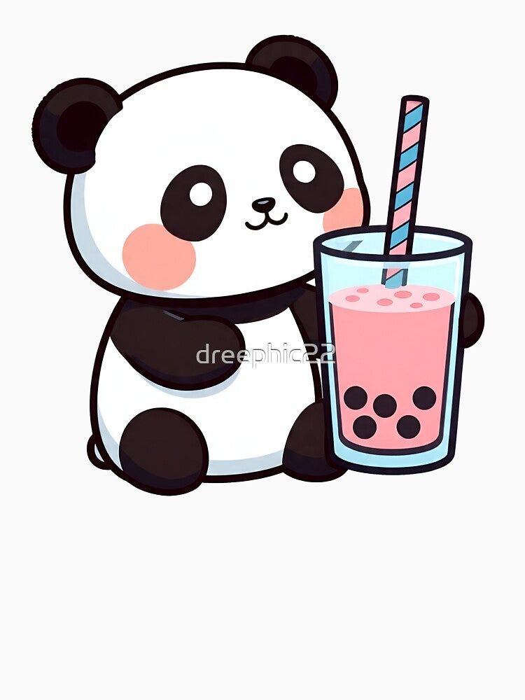 Cute Panda's Boba Delight by dreephic22