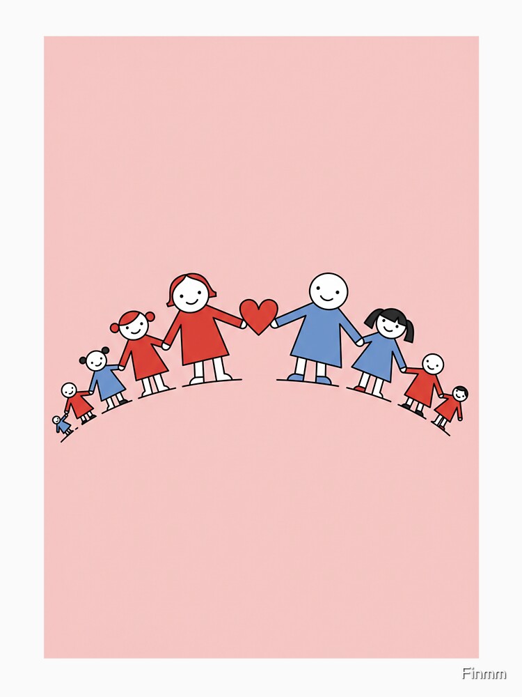Love Connects Us All Simple Doodle Art by Finmm