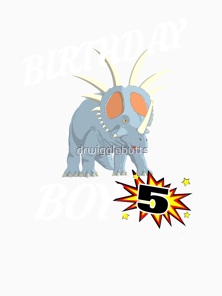 Boys 5 Years Old Birthday Design Dinosaur Gift Design by drwigglebutts