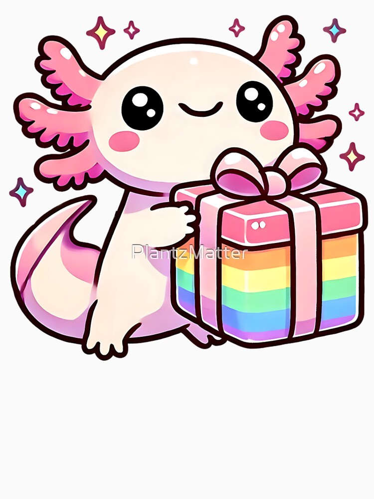 Cute Axolotl Gift Rainbow Design by PlantzMatter