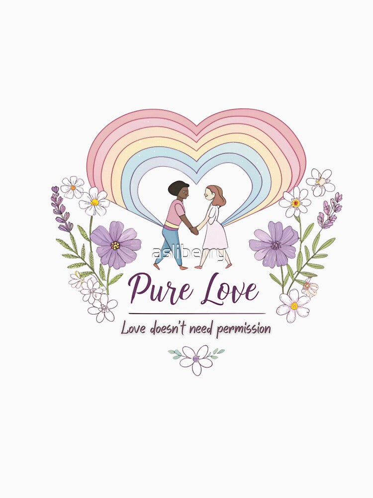 Pure Love – Love Doesn’t Need Permission LGBTQ+ Pride Sticker by asliberry