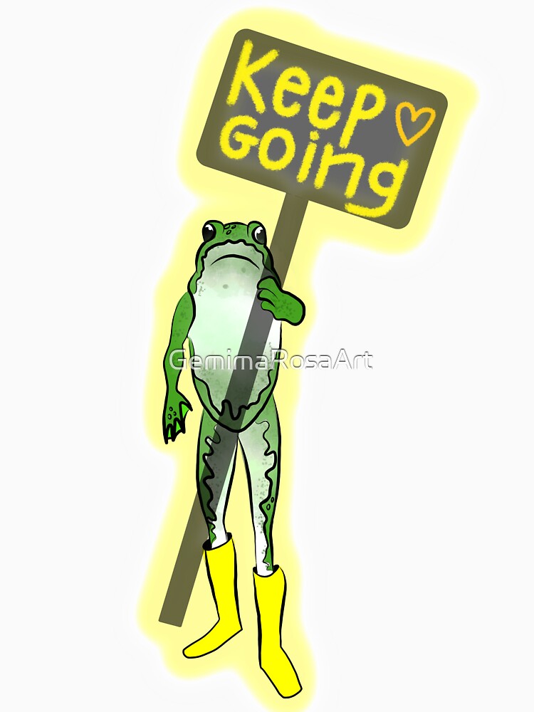 Keep Going Frog by GemimaRosaArt