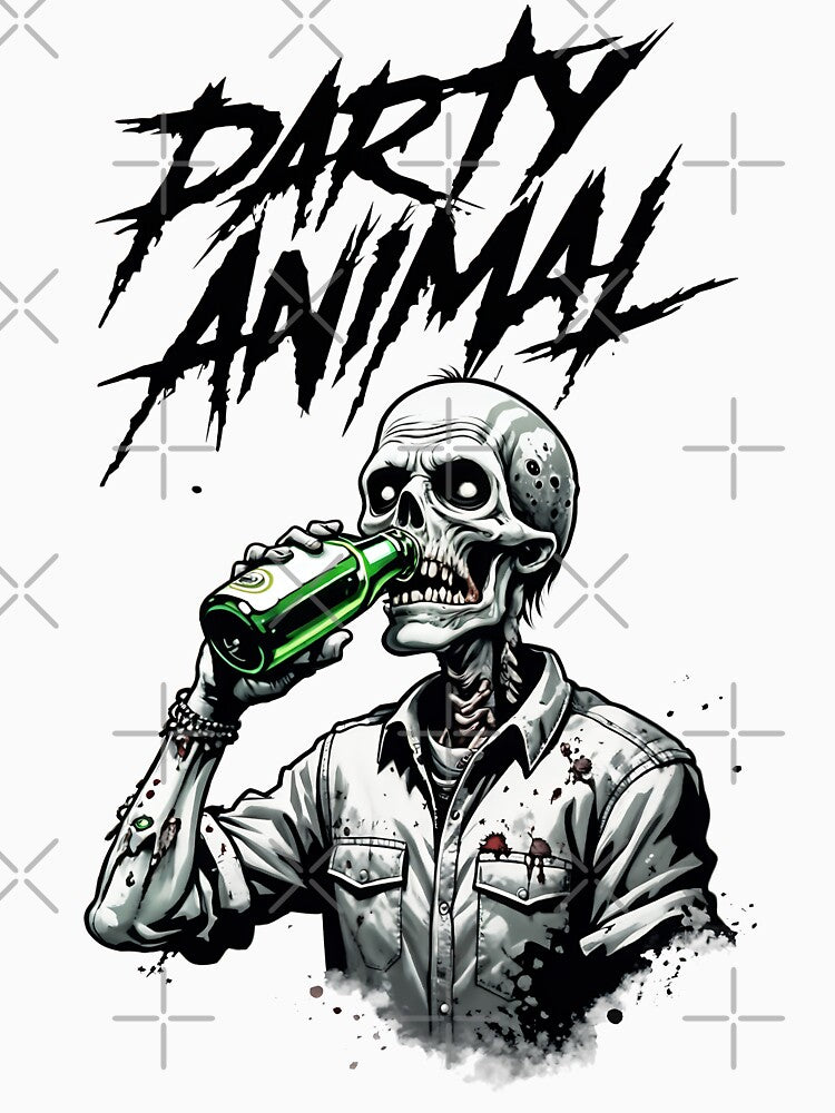 Zombie Party Animal - Zombie Skull by NightTimeJ