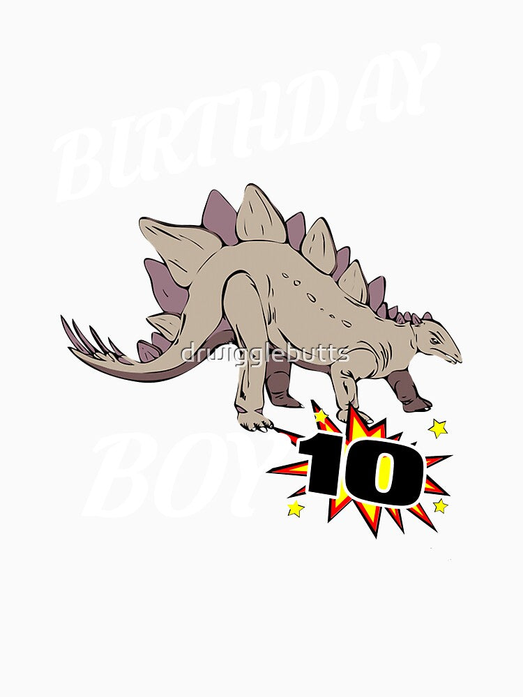 10 Years Old Birthday Design Dinosaur GifDesign by drwigglebutts