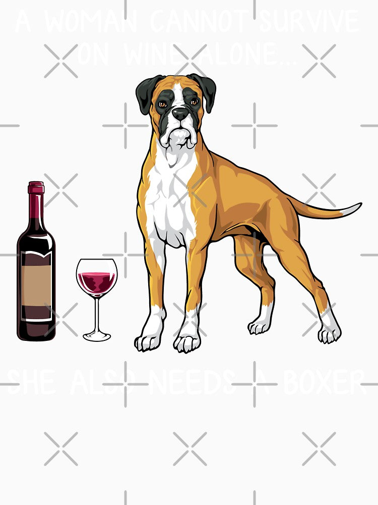Boxer and wine Funny Dog by TeeDoozy