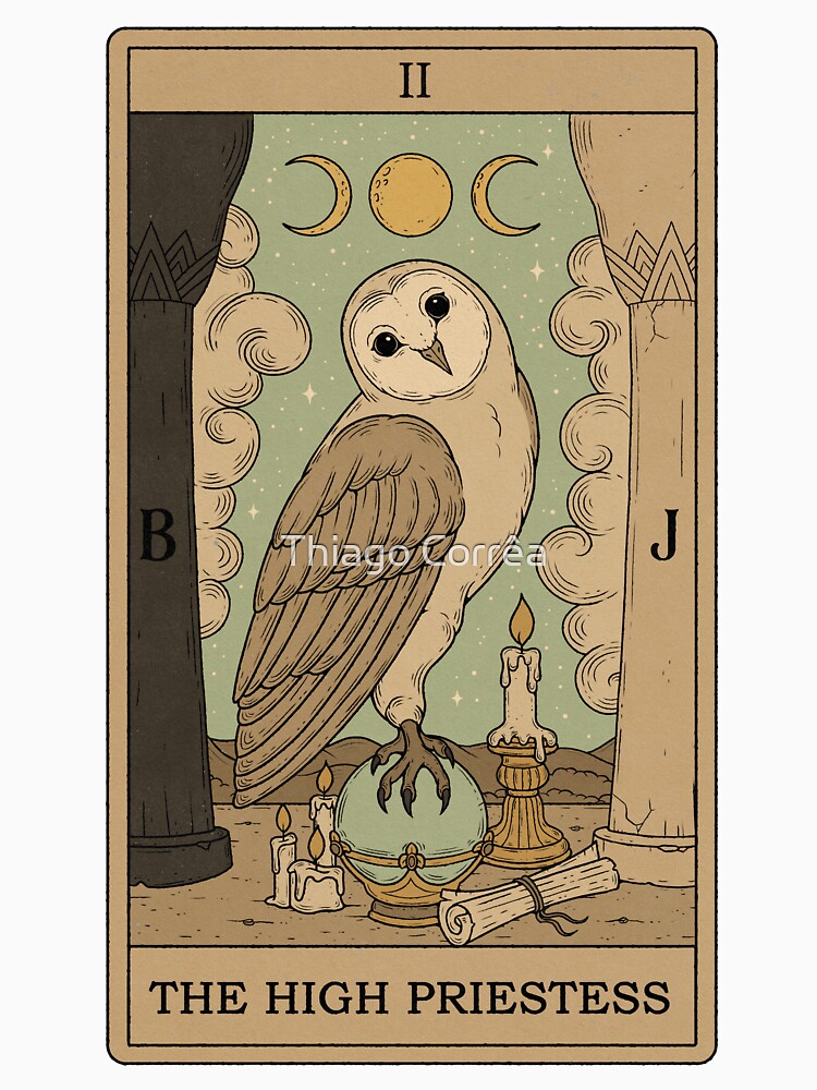 The High Priestess - Owls Tarot by Thiago Corrêa