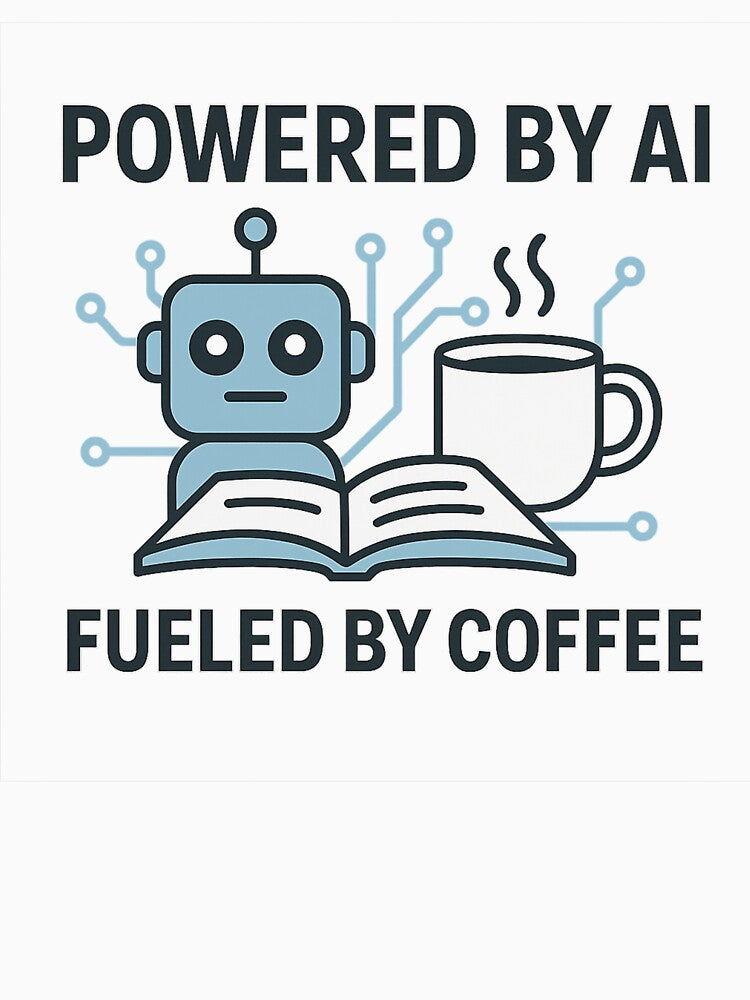 Powered by AI, Fueled by Coffee – Tech & Programmer Humor by Khayallab