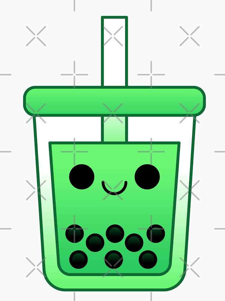 kawaii green boba tea by kittybox