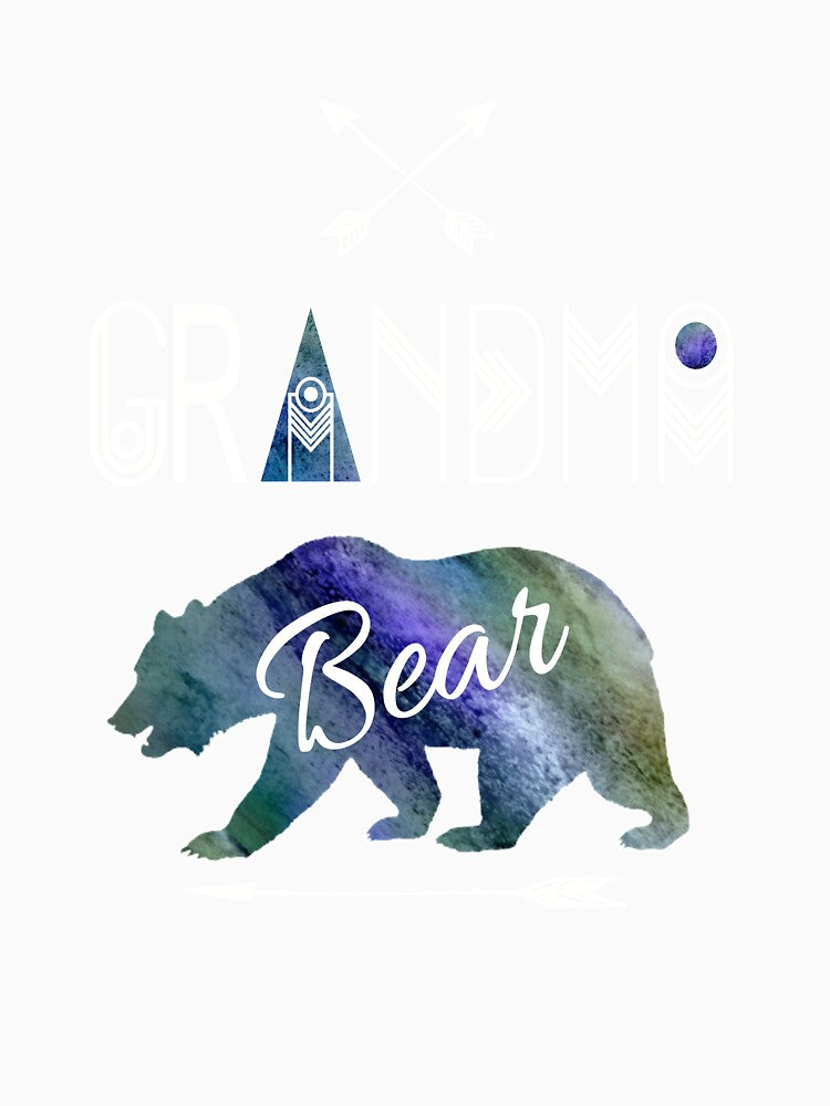 Grandma Bear Rustic Tribal Blue Family Vacation & Camping Gift by Sapphire Star