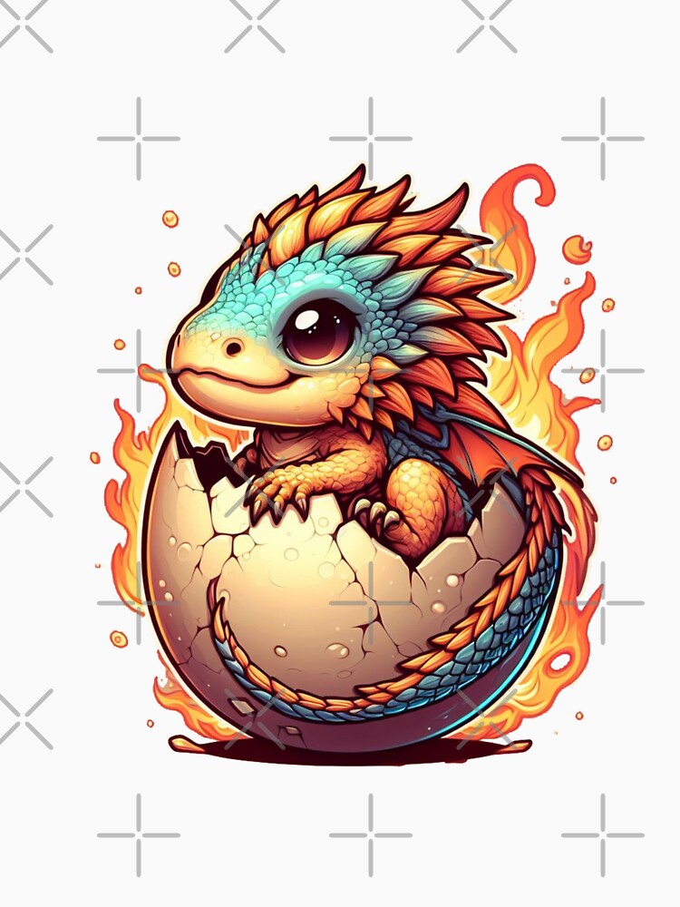 Cute baby fire fantasy dragon by NerdiPop