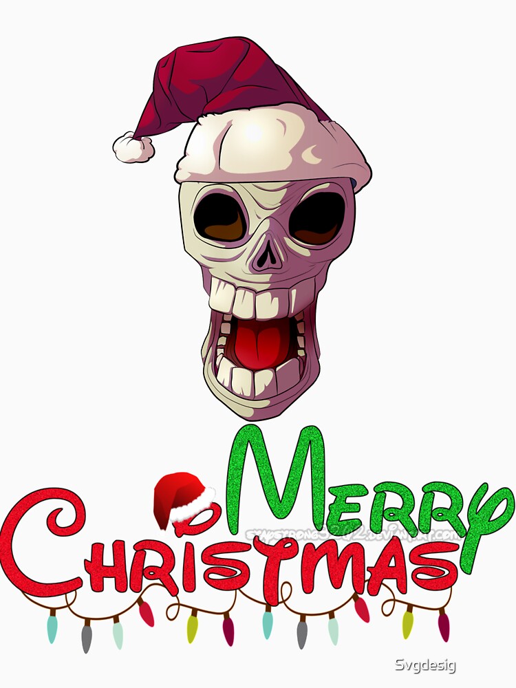 Santa Skull Merry Christmas  Skull For Men Women by Svgdesig⭐⭐⭐⭐⭐
