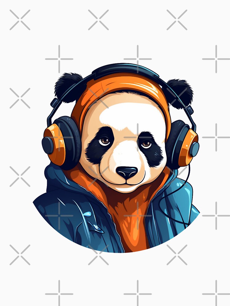 A STREET PANDA WITH HEADPHONES by infinitearte