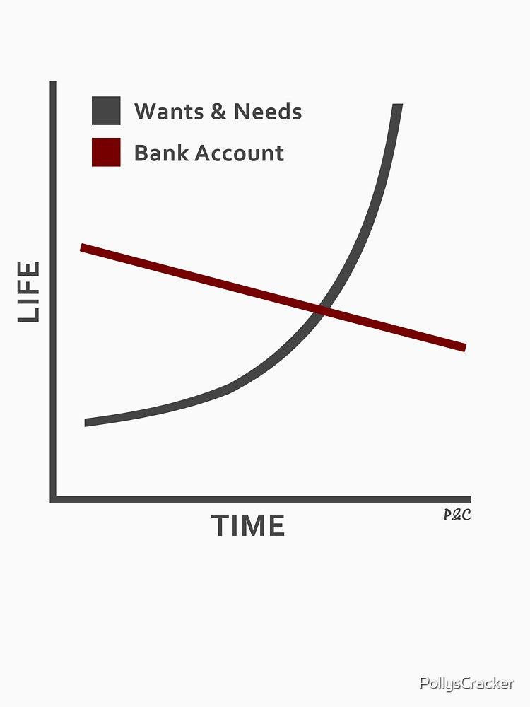 Life vs. Bank Account | Funny Millennial Shirt / Graphic by PollysCracker