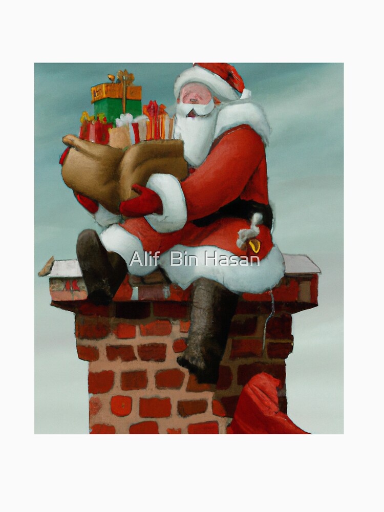 Retro Vintage Pink Santa Claus- Digital Art by Alif  Bin Hasan