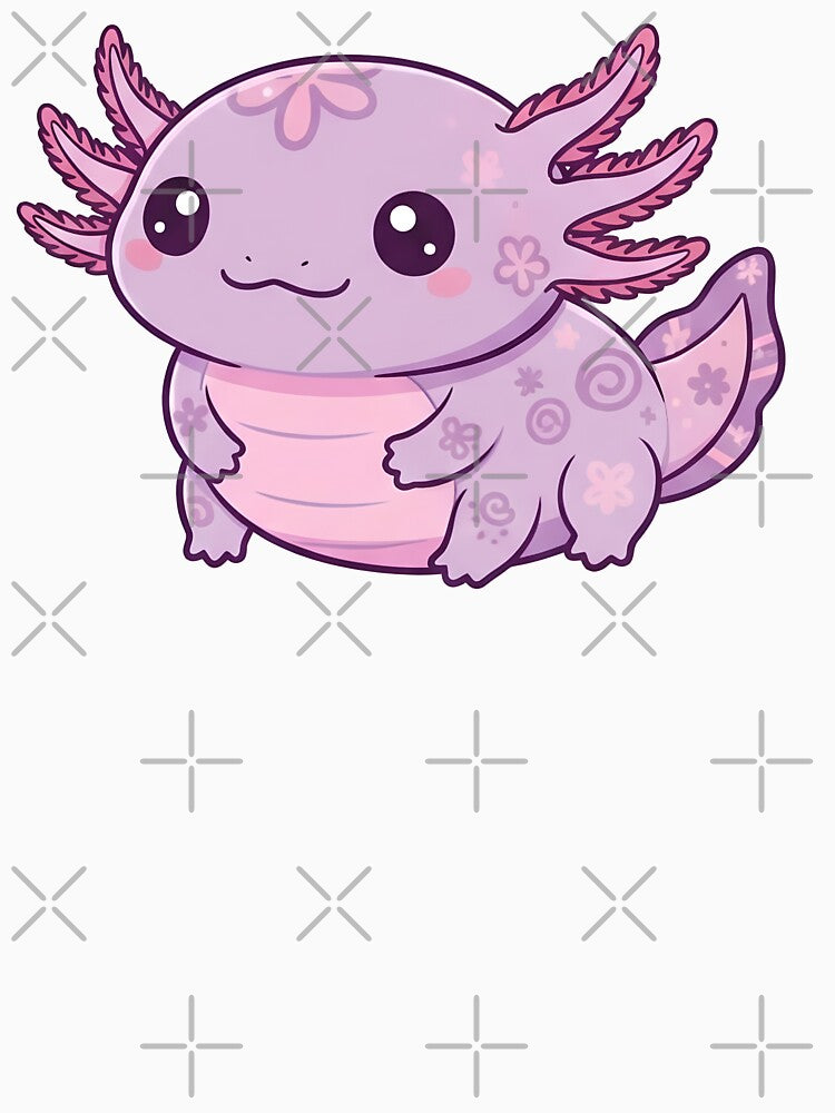 Cute Kawaii Axolotl  - Pink and Purple by bartink.co