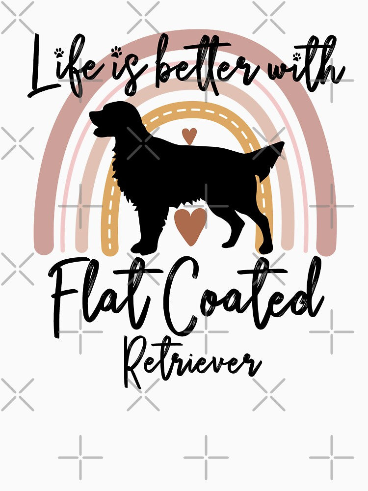 Flat Coated Retriever Dog Rainbow Aesthetic Boho by rafaeltto