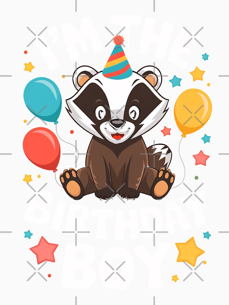 Funny Badger Birthday Boy Bday Boys Girls Kids by rafaeltto