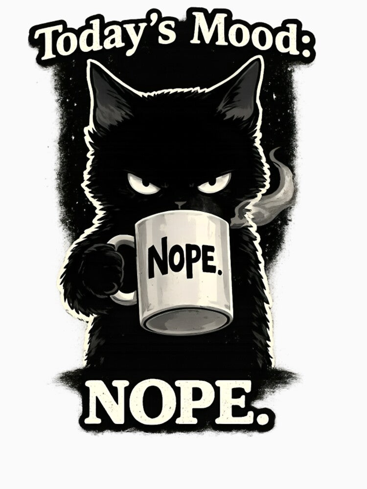Today’s Mood: NOPE – Sassy Black Cat Coffee Design by CatLovers Studio