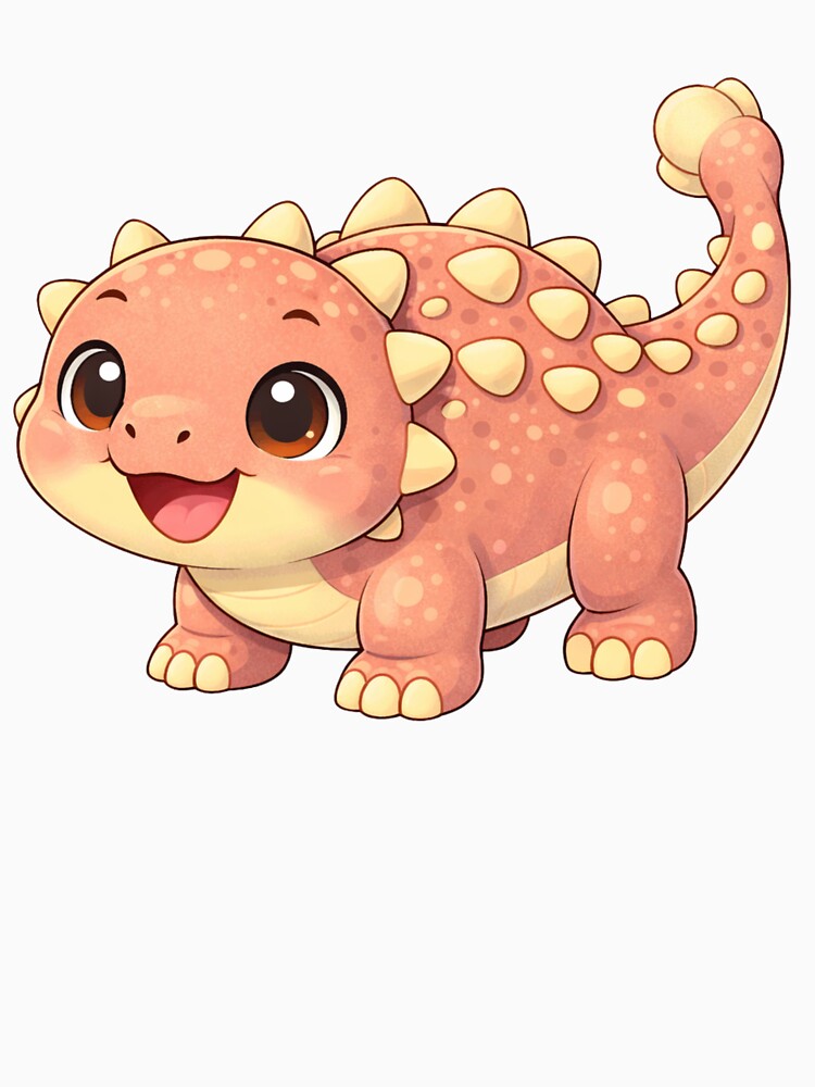 Cute Ankylosaurus Dinosaur for Baby Clothes – Minimalist Illustration by Mac Sketches