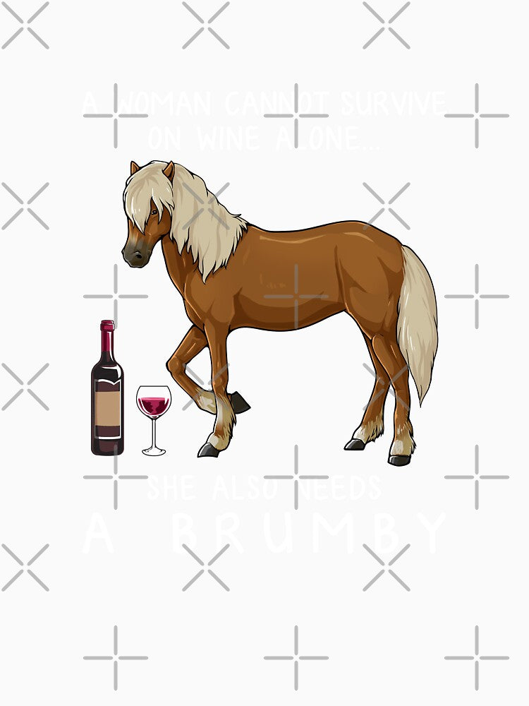 Brumby horse and wine funny horse by TeeDoozy