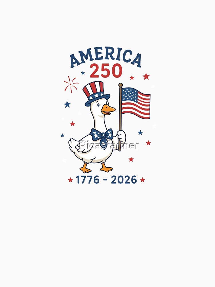 America 250 Patriotic Duck Art - Cute USA 1776-2026 Semiquincentennial Celebration Design by Picasfarmer