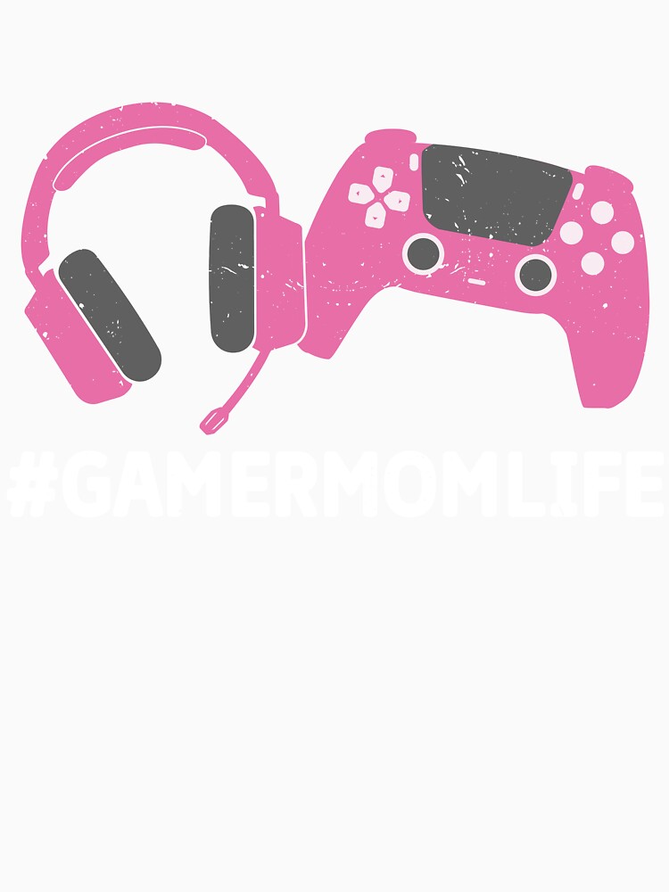 Pink Gamer Mom Life Controller Headset Design by KroghDs