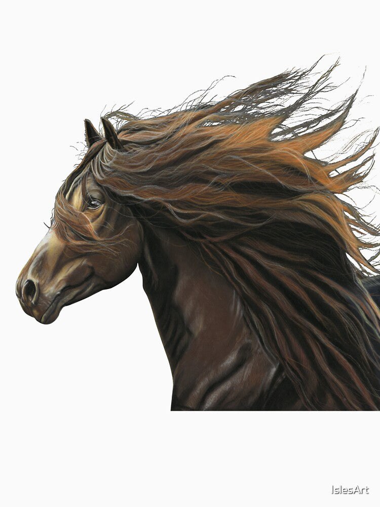 Beautiful Horse art grey background - Equestrian art - horse lover by IslesArt