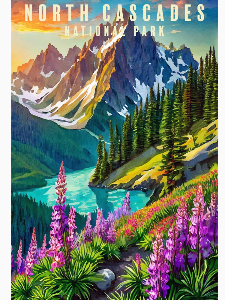 North Cascades National Park Pacific Northwest Digital Art by lozdavis