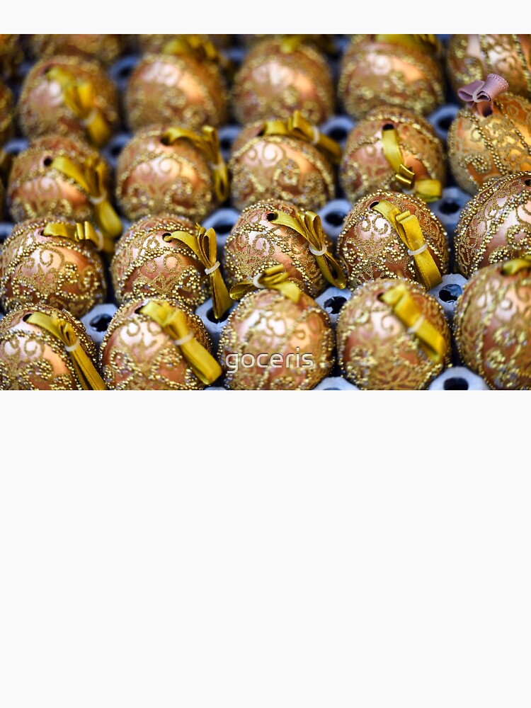 Gold colored Easter eggs close up, market in Freyung,Vienna by goceris