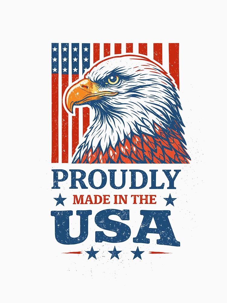 Proudly Made in the USA Eagle T-Shirt by Matinez Pink