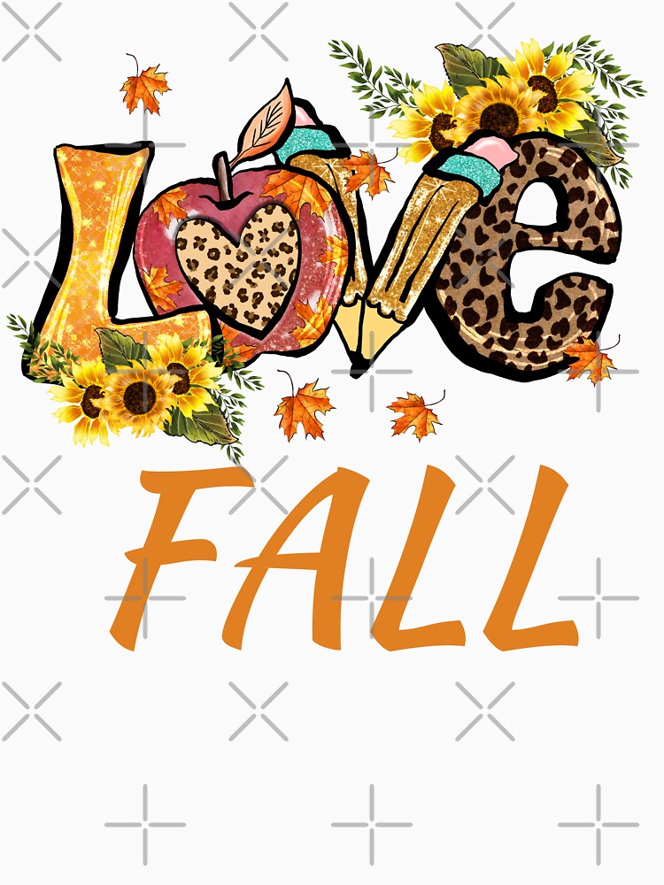 Loves Fall Cute Leopard Autumn Funny Fall Vibes by R&BApparel