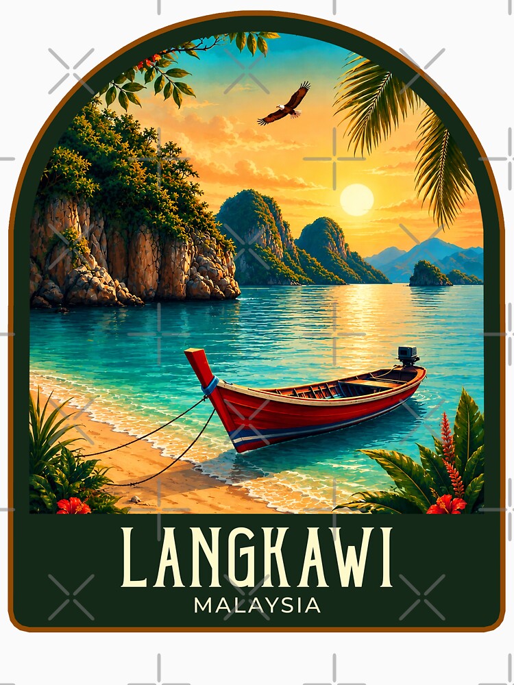 Langkawi Vintage Travel Illustration by HomeLivingCo