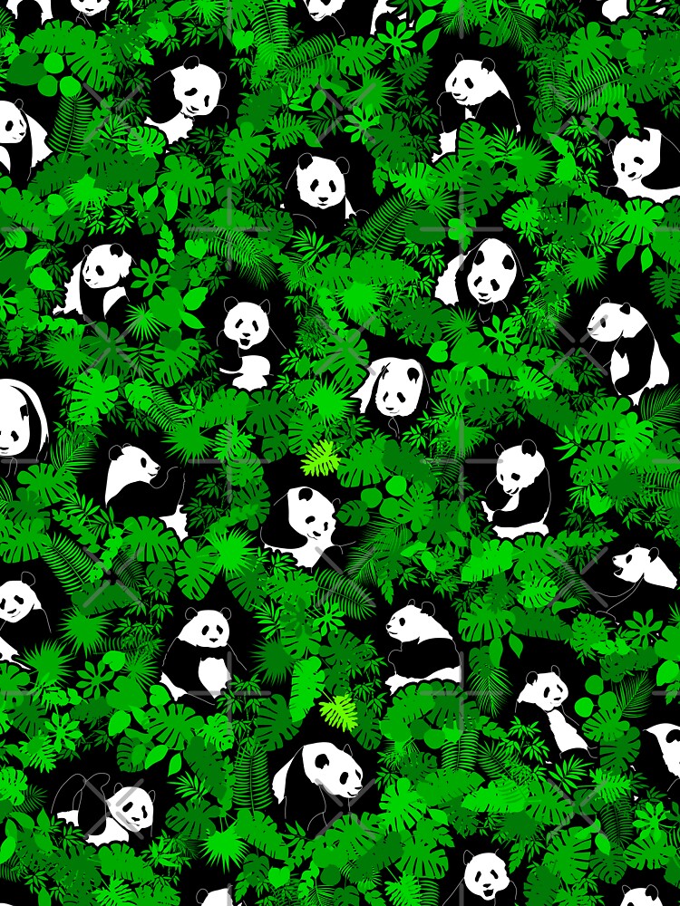 Panda Lover Giant Pandas Jungle Leaf Animal Wildlife Pattern by GrandeDuc
