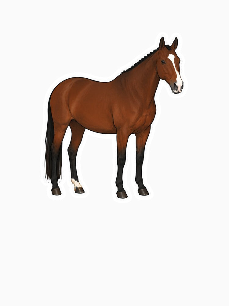 Bay Warmblood Horse Sticker by RealEqEdit