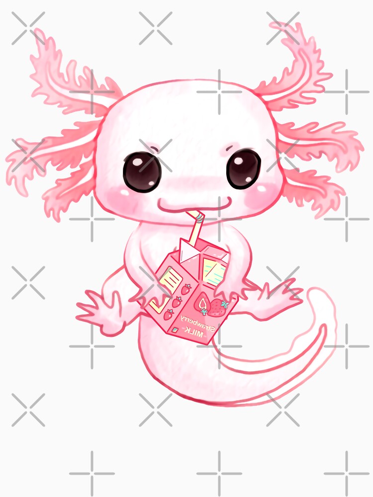 Axolotl Pastel Goth Strawberry Milk Shake Anime Aesthetic by CQCankdesign