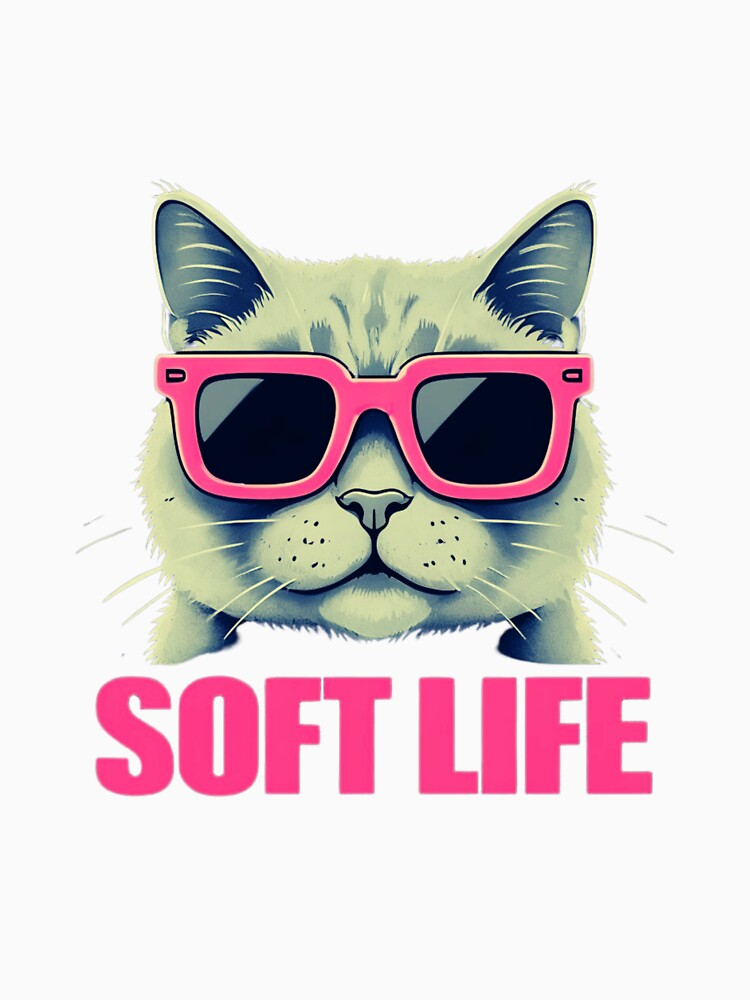 Cool Gray Cat with Neon Pink Sunglasses – Trendy Feline Art on Black Background by Colorful-Garden