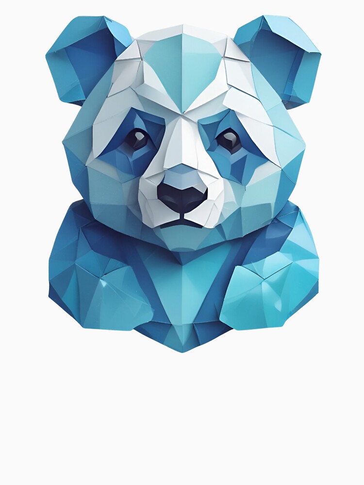 Cute Blue Geometric Panda by pUNKnown