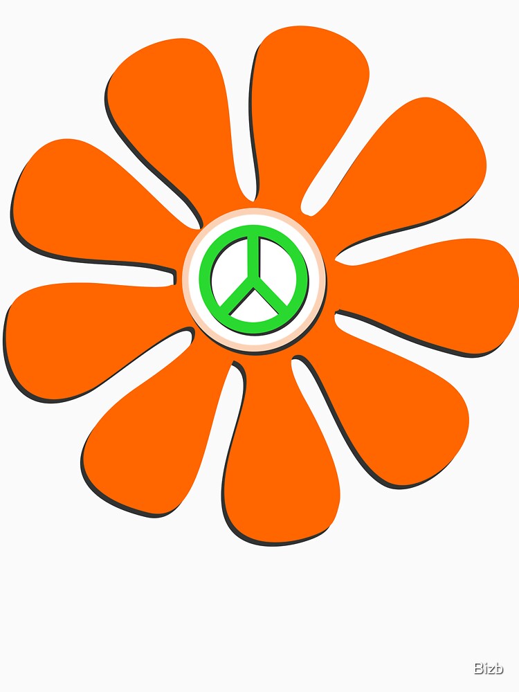 Happy Orange Peace Flower by Bizb