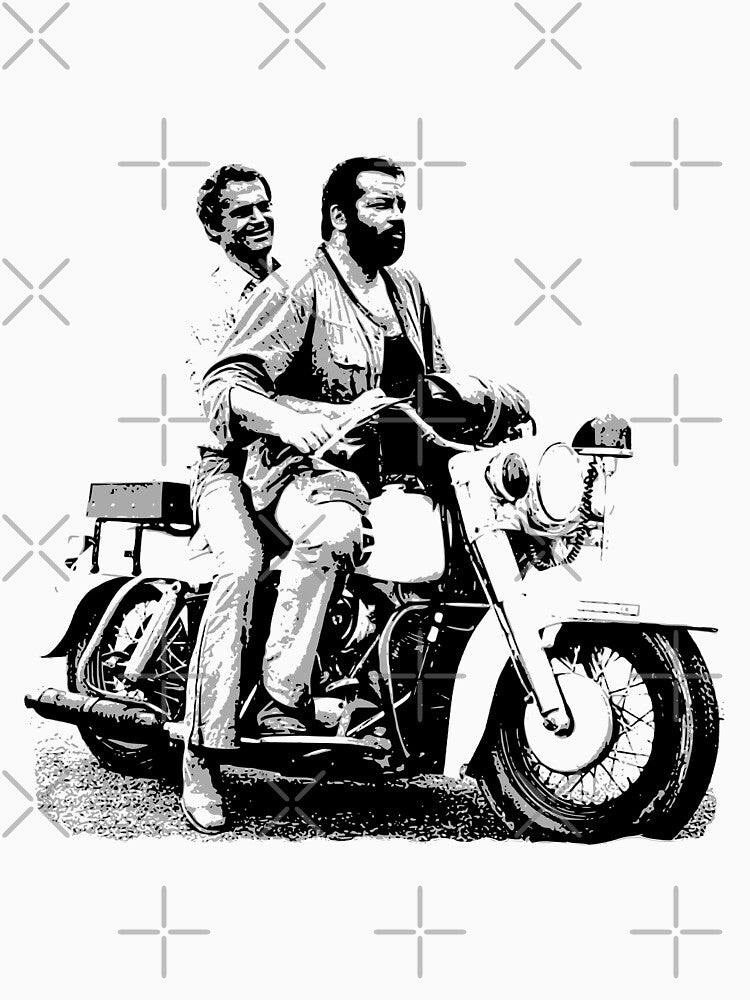 Bud Spencer Terence Hill on motorbike | budflux.com by Budflux