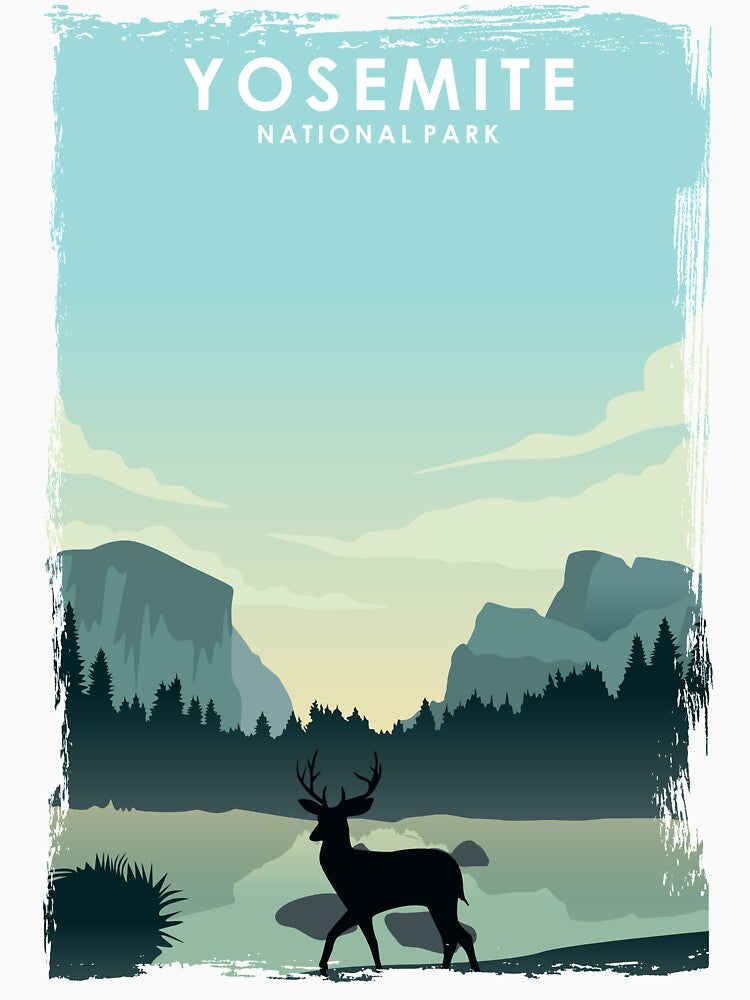 Yosemite National Park California Nature Travel Poster Print by Stadify