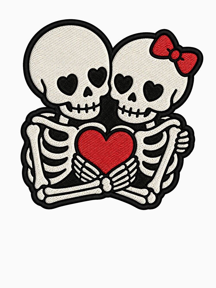 Skeleton Couple Hug – Gothic Love Romantic Design by ColorSplash123