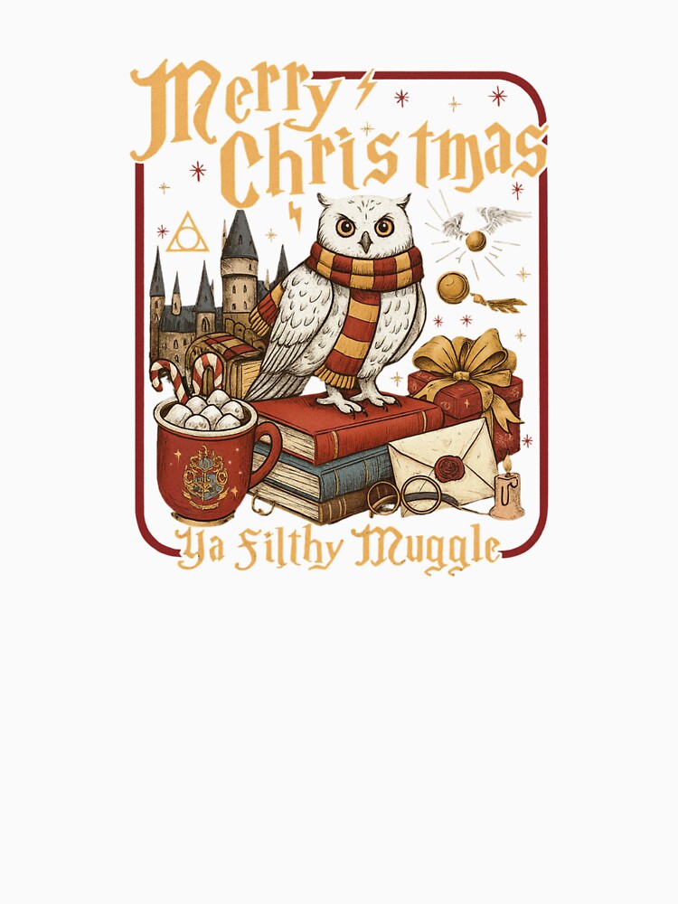 Merry Christmas Ya Filthy, Funny Wizard Christmas Owl, Merry Christmas Ya Filthy Muggle, Christmas Owl Png, Wizard House by ToscaSamShop