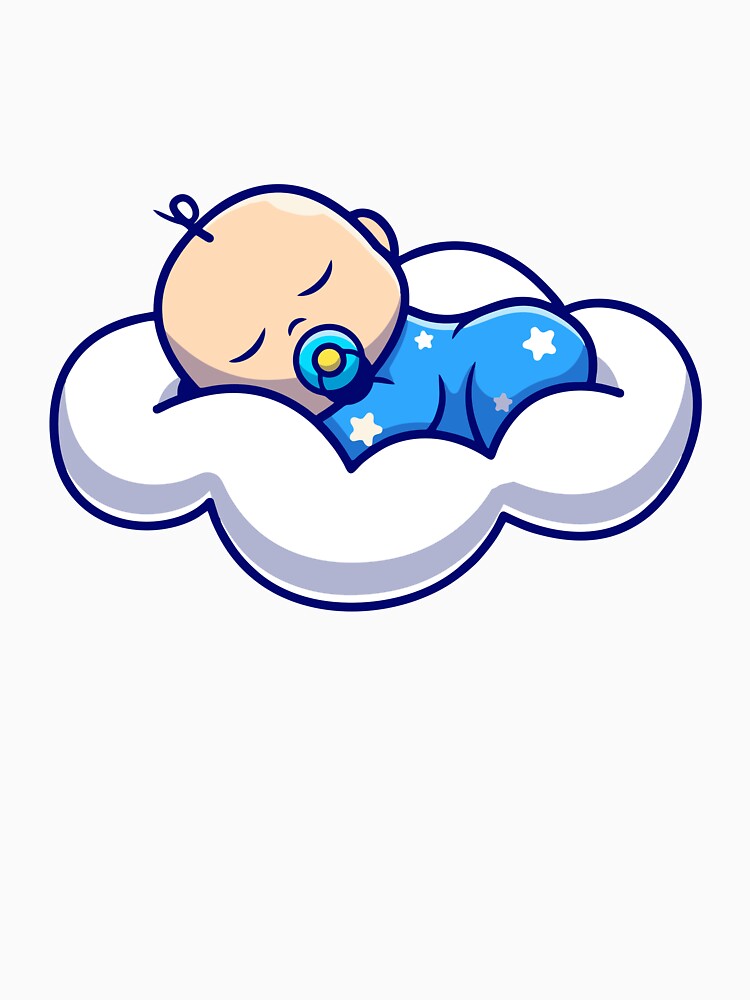 Cute Baby Sleeping on a Cloud with Star Pajamas by kjpwr