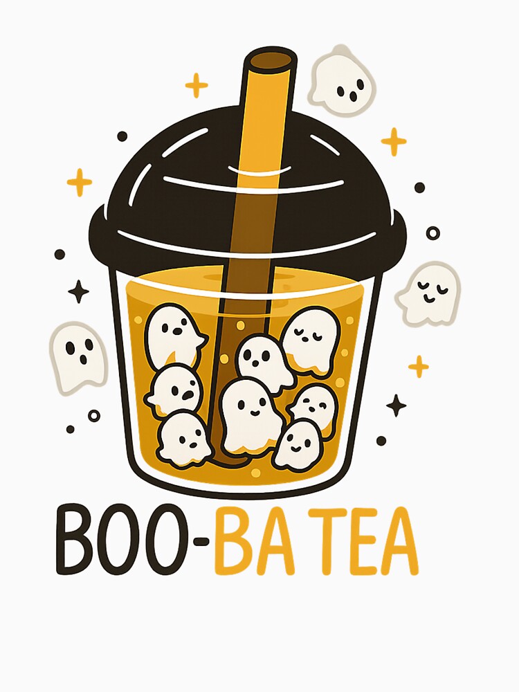 Boo-ba Tea | Cute Kawaii Ghost Boba Halloween Drink by haitrieuic96