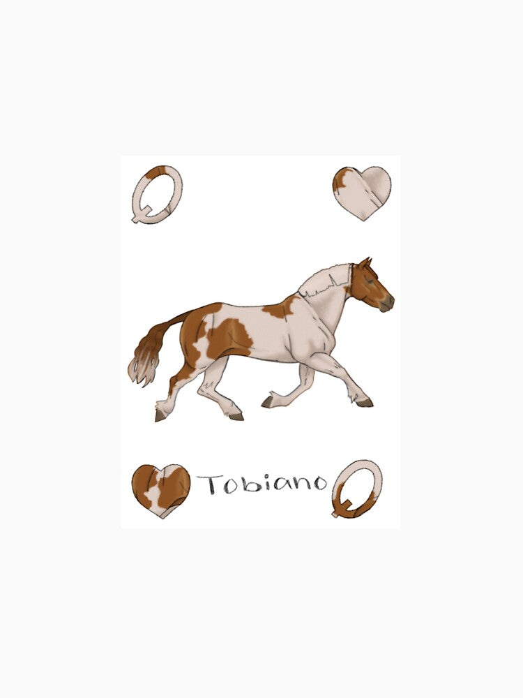 Tobiano horse playing card by HarpsZoology