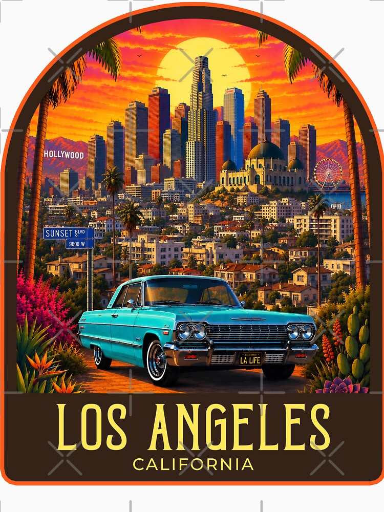 Los Angeles Vintage Travel Illustration by HomeLivingCo