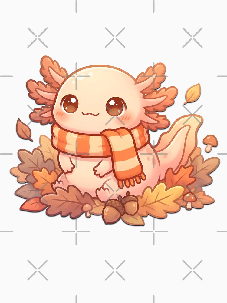 Cozy Autumn Axolotl Character by Visual Dept.
