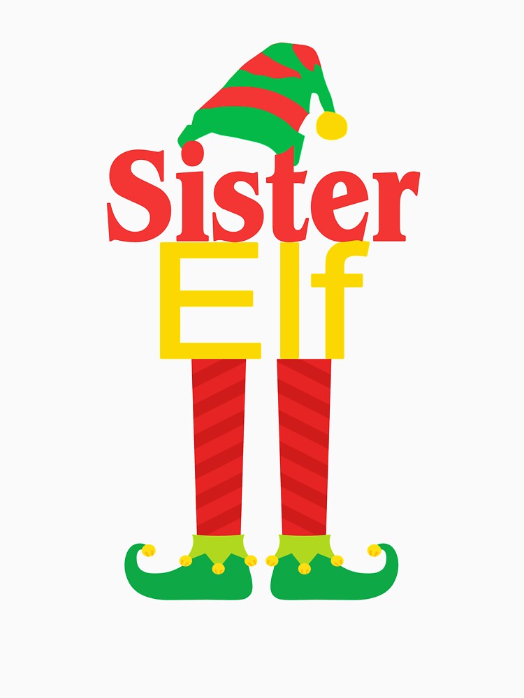 Sister Elf Matching Christmas Family With Hat & Feet Holiday Gift by Sapphire Star