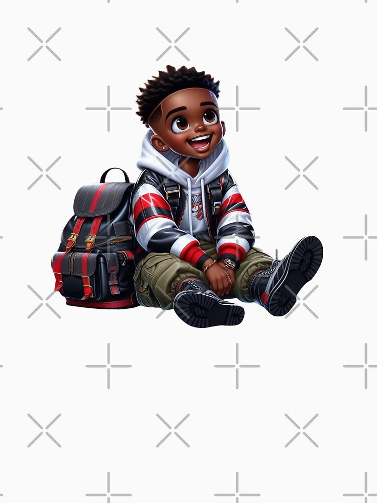 Happy Afro Boy Cartoon Art by Lulunza