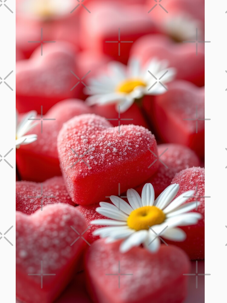 Valentines Day  pink hearts with daisies ,valentine art,valentine design by Expressions-Sel